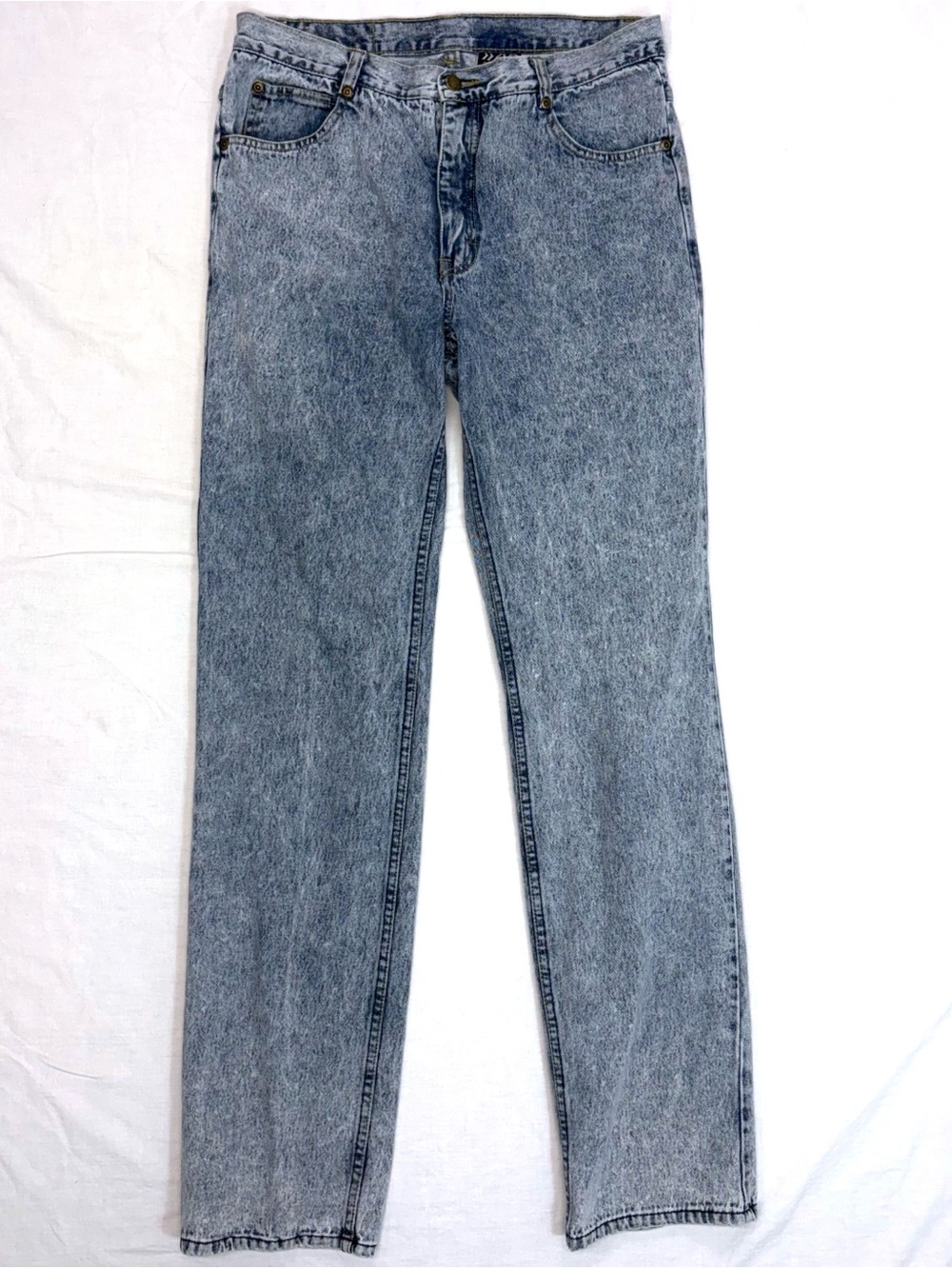 Vintage 80s Avant Garde Acid Wash Denim Jeans Womens Sz 34